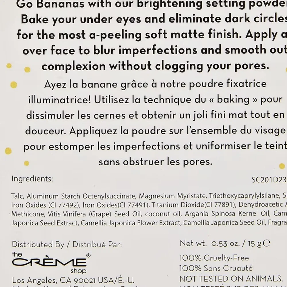 The Crème Shop | GO BANANAS! Banana Face Setting Powder